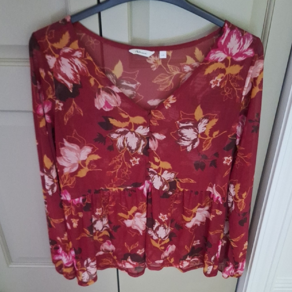 Sheer Peplum Blouse /beach Cover Up